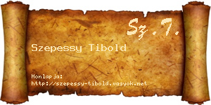 Szepessy Tibold névjegykártya